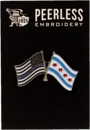 Blue Line & Chicago Flag Pin