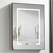 Small Wall-Mounted Medicine Cabinet, Smart Mirror Cabinet, with LED Light, Quick Defog, Suitable for Corridors, Bedrooms and Living Rooms (Size : 50cm)
