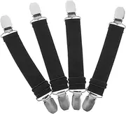 [NULYLU] Trouser Leg Clip Windproof Clips Foot Stirup Elastic Band Boot Holder Clip Pant Clips for Boots Hammer Clip for Trousers Satin Suspenders Adjustable Boot Straps Metal Black