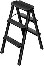 Step Ladder 3-Step Ladder Aluminum Alloy Thickened Multifunctional Folding Ladder Household Indoor Portable Folding Telescopic Decoration Project Ladder Folding Step Stool