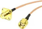 ROBAUN Antenna Extension Cable RP SMA Female Jack 4-Hole Panel to RP Male Inner Hole Pigtail Adapter RG316 Wire(100cm)