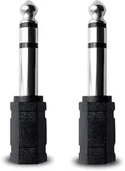 Audio Adapter 6.35mm(1/4 inch) Male to 3.5mm(1/8 inch) Female Headphone Stereo Audio Connector (2 Pack)
