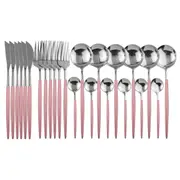 24Pcs Stainless Steel Cutlery Set Fork Knife Spoon Tableware Flatware Cutlery Sets