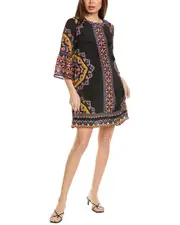 Johnny Was Lunna Silk-Blend Shift Mini Dress
