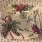 222 Fifth HOLIDAY WISHES s/ 6 SALAD DESSERT PLATES CARDINAL Christmas CHINA Bird