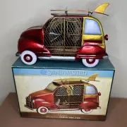 Sand Washed Woody Car Table Top Fan Original Box