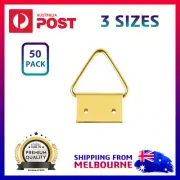 50 x Triangle Painting Picture Frame Hanger Hanging Hooks Heavy Duty D-Ring AU