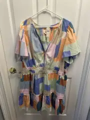 Anthropologie The Somerset Mini dress Plus Size 3X New NWT 100% Cotton Pockets