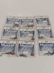 9 Mustad 3261-BU- size 8 Aberdeen Bronze Fishing Hooks