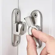 INIRET Silvery Barn Door Latches,90/180 Degree Gate Lock,Flip Gate Latches Hardware,Zinc Alloy Right Angle Door Lock Latch,Door Security Sliding Door Latch Lock for Cabinets,Bathroom