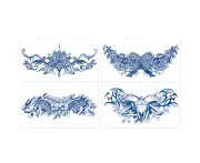 Chest Underboob Temporary Tattoos For Women Adult, 4 Sheets Long Lasting Tattoo Stickers, Sexy Tatoo,Style 4