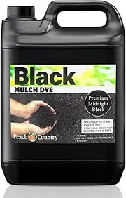 Peach Country Premium Black Mulch Color Concentrate - 11,200 Sq. Ft. - Pure Midnight Black Mulch Dye Spray (1 Gallon, Black)