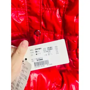 di marzia （m)新品🎈🎈專櫃高單紅色毛領連帽長版羽絨保暖外套 （M)