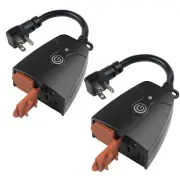 HBN Heavy Duty Wi-Fi Smart Plug, Outdoor Timer with Two Grounded Outlet (2 Pack)