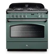 Falcon 90cm Dual Fuel Range Cooker - Green & Chrome