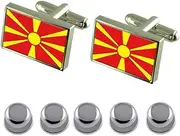 [Select Gifts] Shirt Dress Studs Macedonia Flag Cufflinks