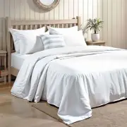 Luxury White 100% Cotton King Flat Sheets Only - Wrinkle Free & Fade Resistan...