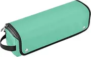 [sanluoli] Hair Tool Travel Bag with Removable Heat Resistant Mat Waterproof Portable Open Flat Travel Bag Medium Aqua Marine Solid Color Pure Plain Green Trave Case for Women
