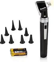 Internal Ear Inspection Instrument Kit - Home Fiber Optic Otoscope Auriscope w/Battery, 3X Magnification, LED Digital Light, Washable Ear Tips for Children, Adults or Pets - SereneLife