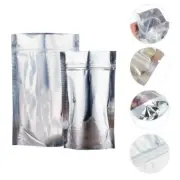 Clear Aluminium Foil Mylar Stand Up Retail Bag Zip Lock Pouch Pouches Packaging