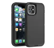 iPhone 12 or 12 Pro Heavy Duty Defender 3 Layer Full Body Protective Case Black