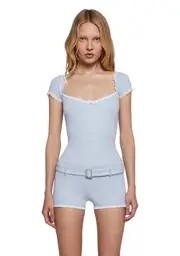 Demure Summer Knit Romper