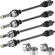 Youxmoto Front + Rear CV Axles & Wheel Bearing Kit for Polaris Ranger 570 Full Size 1000 XP 900 2013 2014 2015 2016 2017 2018 2019; 4340 Chromoly Steel CV Axle Drive Shaft, 4 Sets