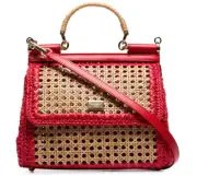 NWT RARE Auth. DOLCE & GABBANA Sicily Medium Raffia Crochet Wicker Straw Bag
