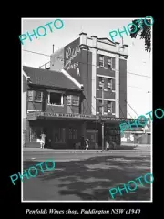 OLD 8x6 HISTORIC PHOTO OF THE PENFOLDS WINES SHOP PADDINGTON NSW c1940