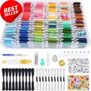 992Pcs Embroidery Thread Kit – 110 Floss Skeins, Tools, Beads & Storage Box