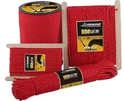 FISHLUND Paracord 550 lb 4mm, 7 Strand Type III Paracord Rope 50', 100', 250', 1000', High Strength Nylon Parachute Cord for Camping (Reflective Imperial Red, 50FT/15M)
