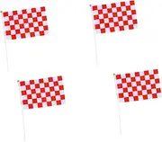 Parliky Flags 50 Pcs Mini Race Flags Red White Hand Flags for Car Racing Games Durable Polyester for Decor