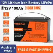 12V 100Ah LiFePO4 Lithium Iron Battery BMS Solar Boat Marine Camping Phosphate