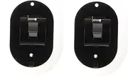 Obuyke 2pcs No Drill Curtain Rod Holders Strong Adhesive Brackets for Smooth Walls Sturdy Clips with Hooks for Shower Bathroom Bedroom Closet Use
