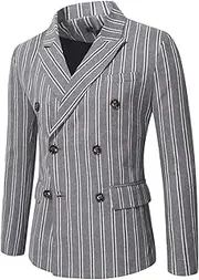 [Generic] Mens Plaid Blazer Sports Coat Casual Lightweight Two Button Suit Jacket Slim Fit Checkered Blazers for Men Wedding, Dark Gray-m, 3X-Large