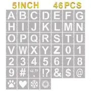 46 Pcs Letter Stencils Symbol Numbers Craft Stencils Reusable Alphabet Templa...