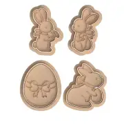 Easter set V1 Egg Bunny Cookie Cutter and Embosser Stamp