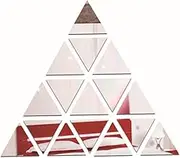 16pcs Acrylic Mirror Wall Stickers Triangle Design Home Decoration Mural Decals for Bedroom Office Living Room Silver