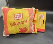 Oscar Mayer Wiener Hotdog Package Plush Dog Toy Squeak 10"