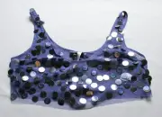 Nasty Gal Women's Mesh Embellished Sheer Crop Top NC3 Blue Size UK 10 (US 6) NWT