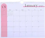 SEWACC Hanging Calendar Months Wall Calendar From January to December Monthly Planner with English Dates for Office and Home Use Macaron Color Design for Planning and Scheduling