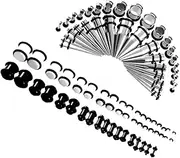 [MISETA] WEIMEI - 72Pcs Punk Rock Ear Plugs Expander Kit Taper Stretcher Gauges Stretching Set (Color : 1)