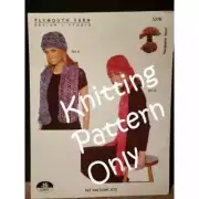 New Plymouth Yarn S378 Handpaint Wool Hat and Scarf Sets Knitting Pattern