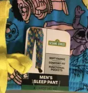 Sesame Street Pajama Lounge Pants Big Bird, Oscar, Elmo, The Count Men's XL NEW!