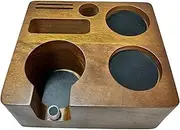 51-54mm Espresso Tamping Station – Wooden Coffee Tamper & Portafilter Holder, Espresso Organizer for Coffee Bar and Countertop