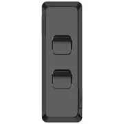 Clipsal Pro 2 Gang Architrave Switch Black