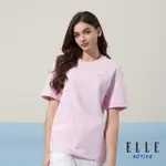 【ELLE ACTIVE】女款 寬版剪接圓領短袖T恤-粉色(EA24M2W1601#72)