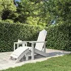 Adirondack Chairs with Footstool Outdoor Beach Chair with Footstools White