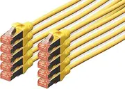 DIGITUS LAN Cable Cat 6 – 2 m – Pack of 10 – RJ45 Network Cable – S/FTP Shielded – Compatible with Cat 6A & Cat 7 – Yellow