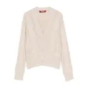 [Max Mara Studio] Max Mara Studio Cable-knit Button-up Cardigan S NEUTRALS